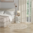 Nourison Oushak Home 4' x Round Cream Fabric Area Rug