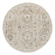 Nourison Oushak Home 4' x Round Cream Fabric Area Rug
