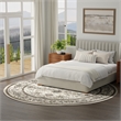 Nourison Serenity Home 8' x Round Ivory Mocha Fabric Area Rug