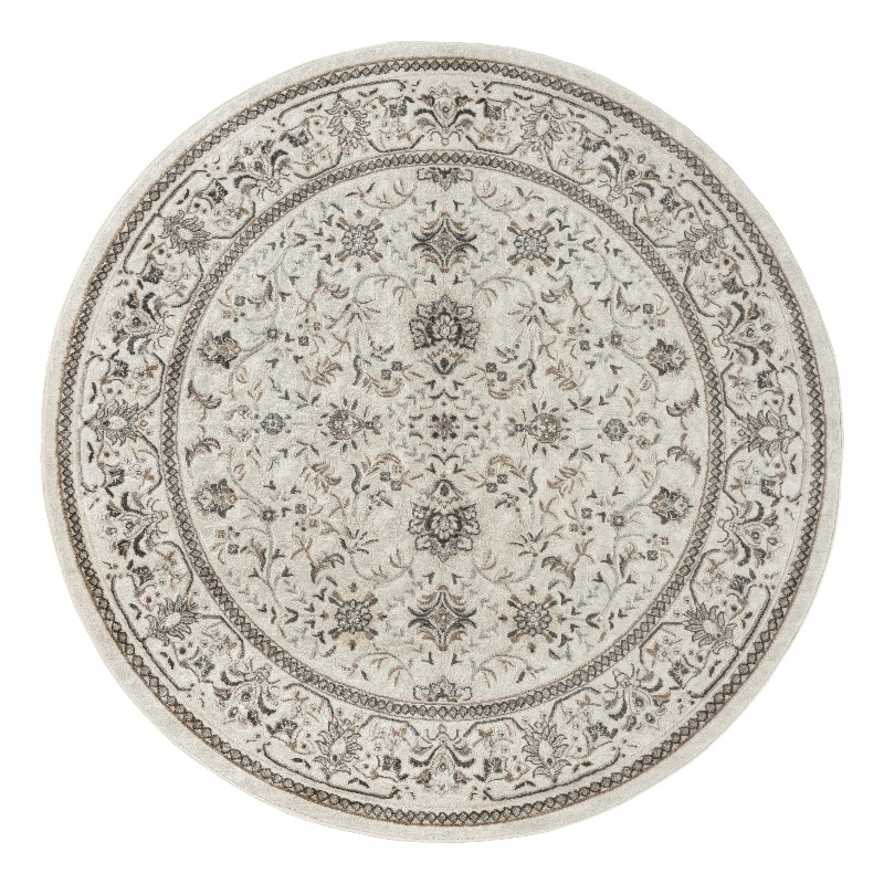 Nourison Serenity Home 8' x Round Ivory Mocha Fabric Area Rug