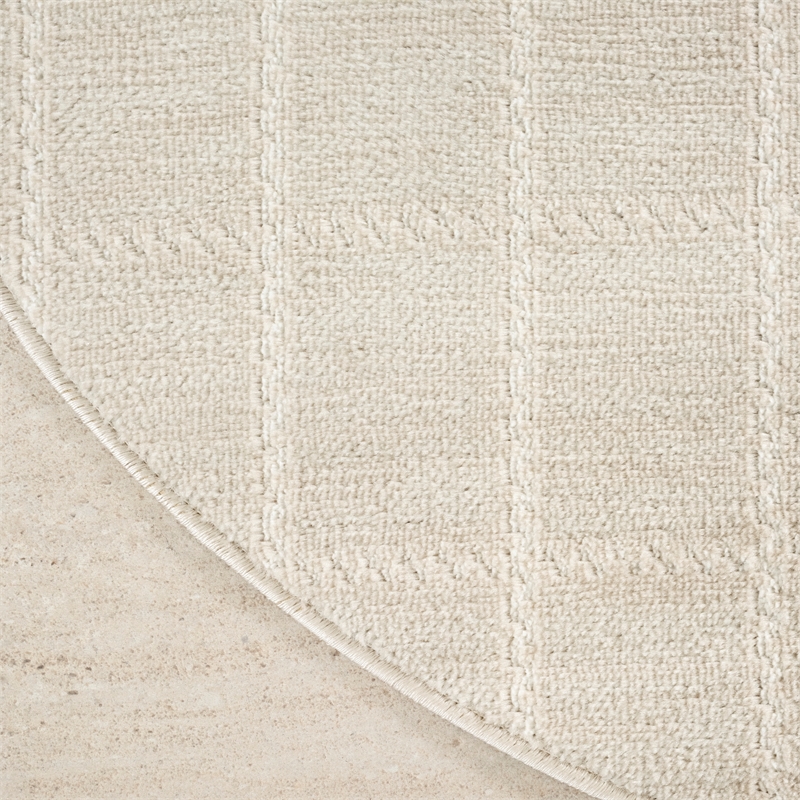 Nourison Serenity Home 8' x Round Ivory Fabric Area Rug