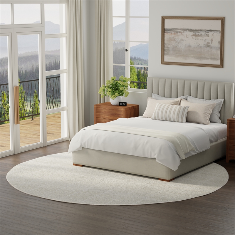 Nourison Serenity Home 8' x Round Ivory Fabric Area Rug