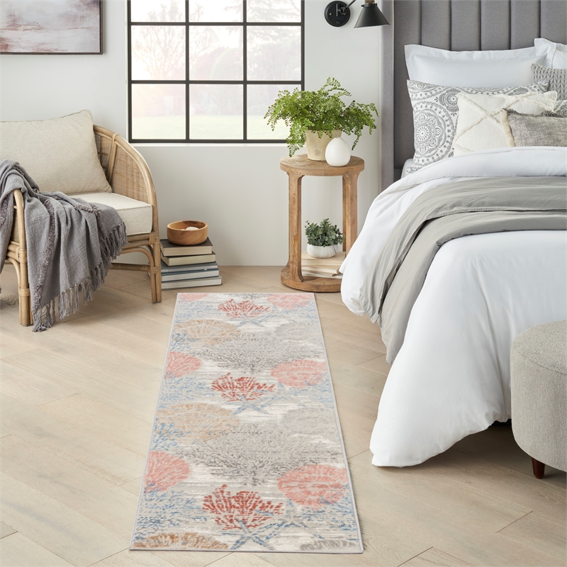 Nourison Pompeii 8' Runner Multi-Color Fabric Area Rug