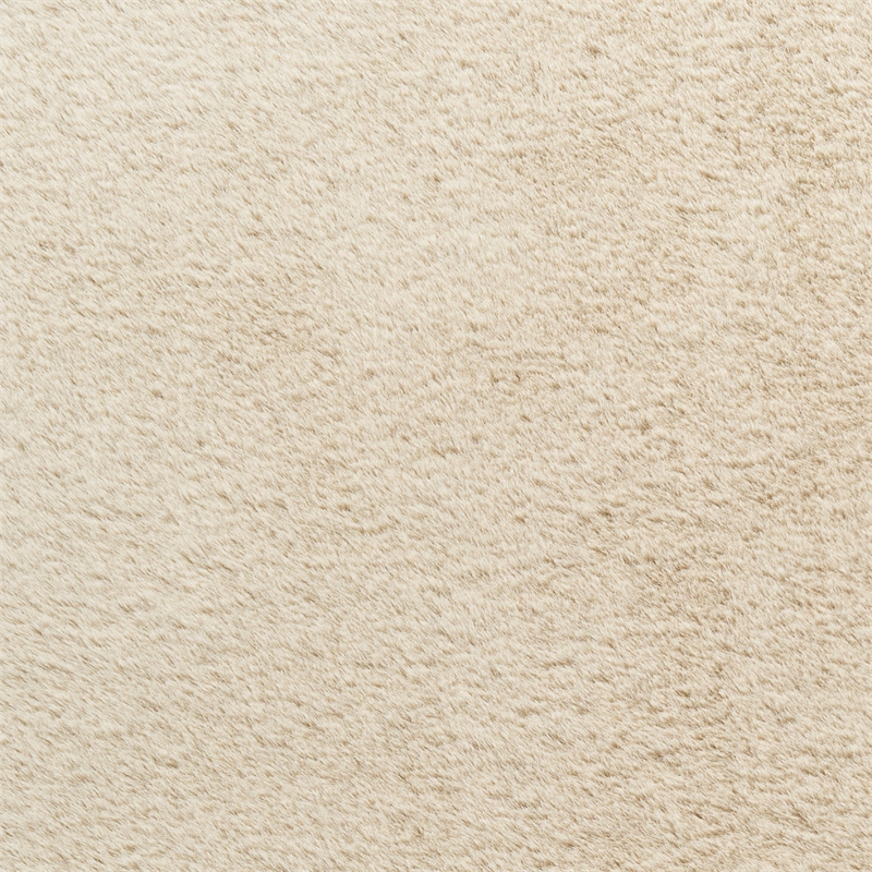 Nourison Soft Plush Rabbit Fur 5' x 7' Beige Fabric Polyester Area Rug