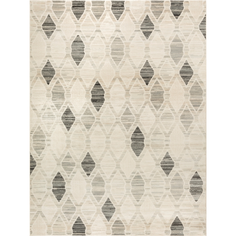 Nourison Serenity Home 9' x 12' Beige Gray Fabric Area Rug