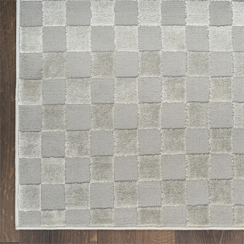 Nourison Serenity Home 4' x 6' Gray Fabric Area Rug