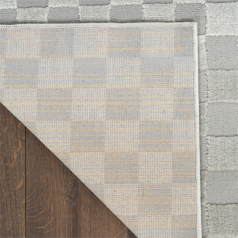 Nourison Serenity Home 4' x 6' Gray Fabric Area Rug