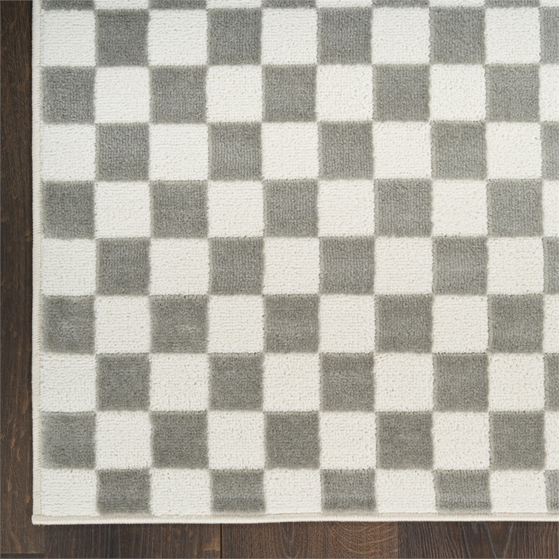 Nourison Serenity Home 4' x 6' Ivory Gray Fabric Area Rug