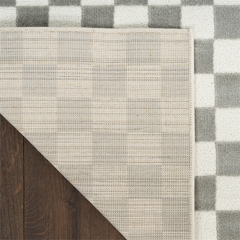 Nourison Serenity Home 4' x 6' Ivory Gray Fabric Area Rug