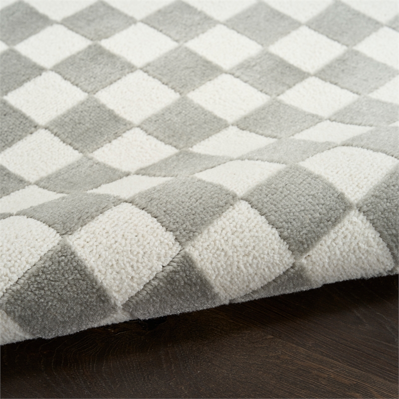 Nourison Serenity Home 4' x 6' Ivory Gray Fabric Area Rug
