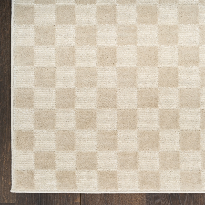 Nourison Serenity Home 4' x 6' Beige  Fabric Area Rug