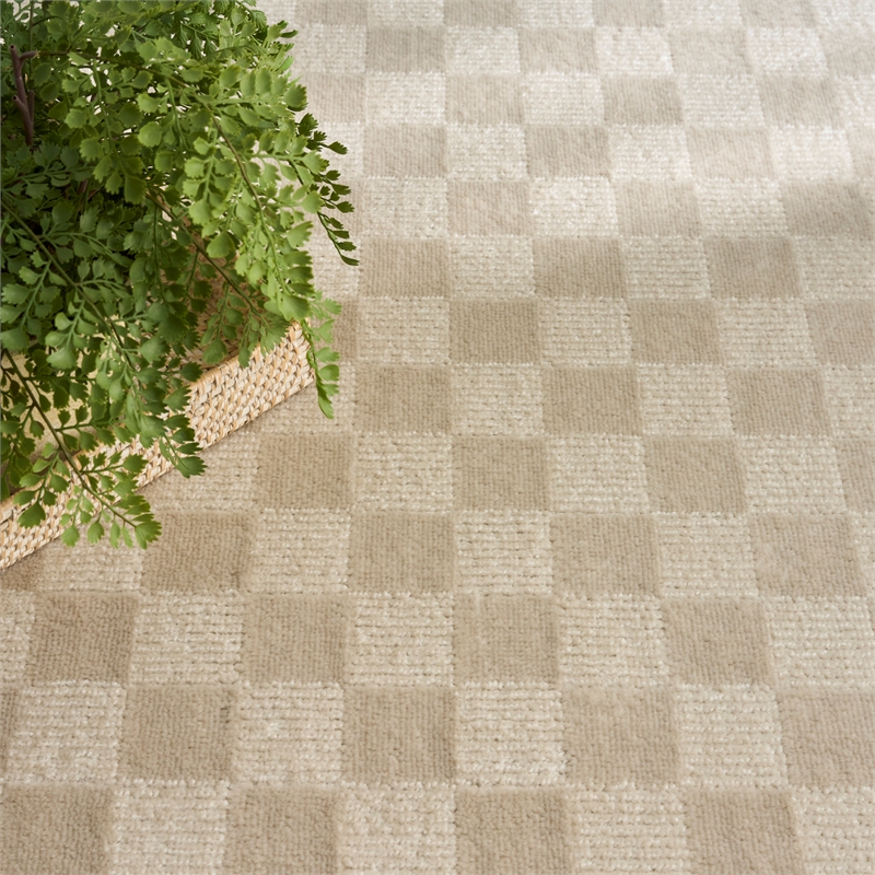 Nourison Serenity Home 4' x 6' Beige  Fabric Area Rug