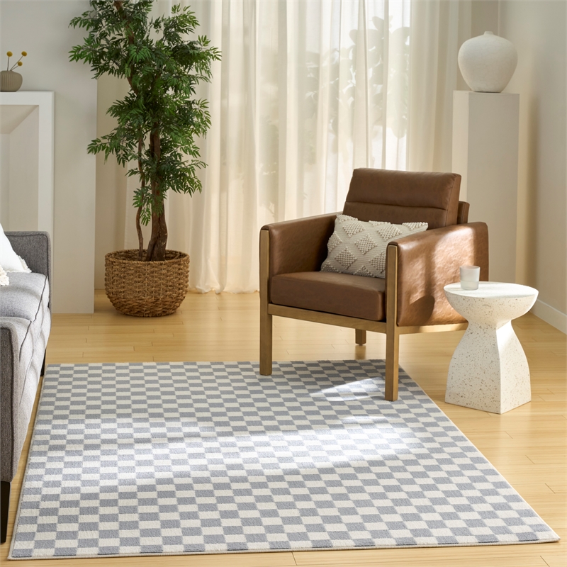 Nourison Serenity Home 5' x 7' Ivory Blue Fabric Area Rug