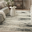Nourison Serenity Home 9' x 12' Gray Multi-Color Fabric Area Rug
