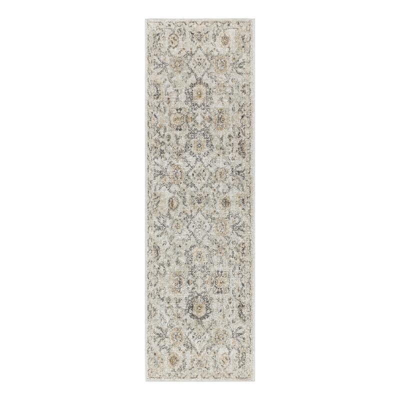 Nourison Oushak Home 6' Runner Gray Fabric Area Rug