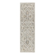 Nourison Oushak Home 6' Runner Gray Fabric Area Rug