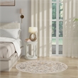 Nourison Oushak Home 4' x Round Gray Fabric Area Rug