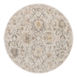 Nourison Oushak Home 4' x Round Gray Fabric Area Rug