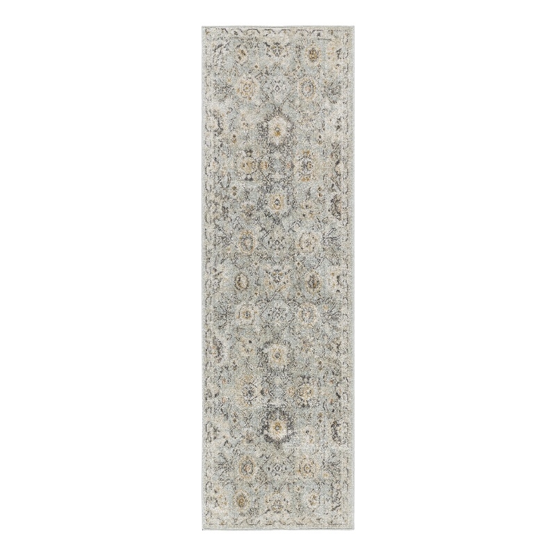 Nourison Oushak Home 6' Runner Mint Fabric Area Rug
