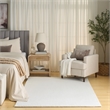 Nourison Soft Plush Rabbit Fur 5' x 7' White Polyester Area Rug