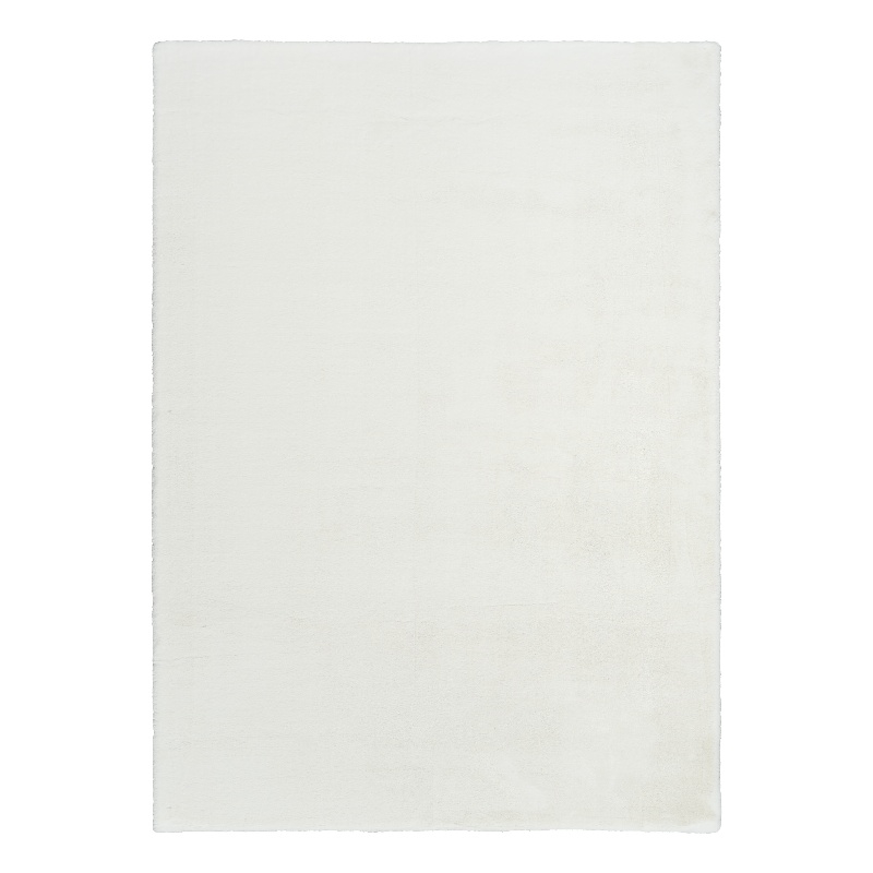 Nourison Soft Plush Rabbit Fur 5' x 7' White Polyester Area Rug