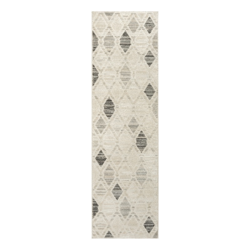 Nourison Serenity Home 8' Runner Beige Gray Fabric Area Rug