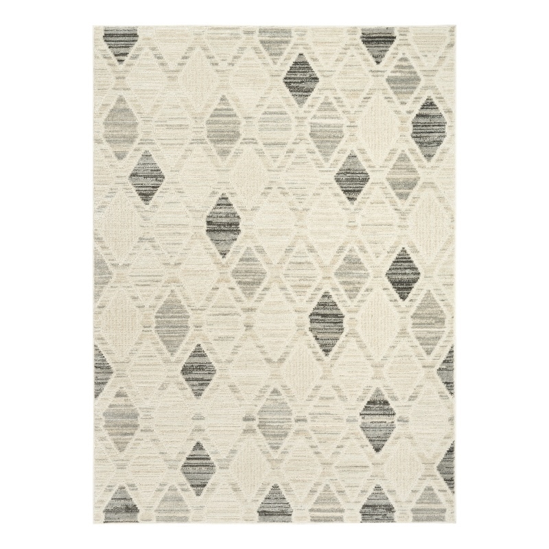 Nourison Serenity Home 4' x 6' Beige Gray Fabric Area Rug