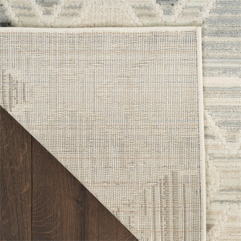 Nourison Serenity Home 5' x 7' Beige Gray Fabric Area Rug