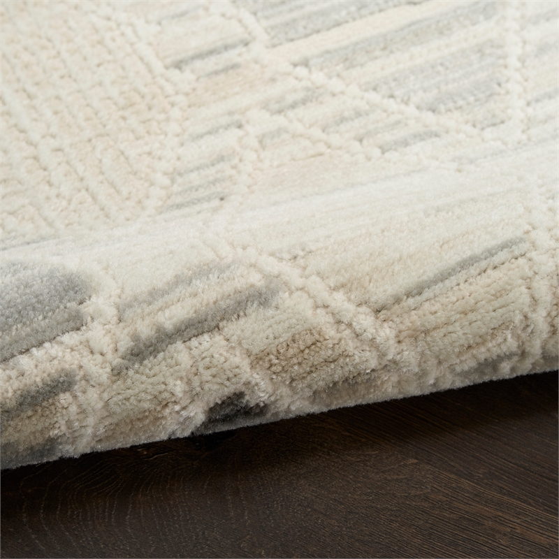 Nourison Serenity Home 5' x 7' Beige Gray Fabric Area Rug