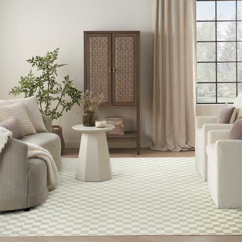 Nourison Serenity Home 9' x 12' Ivory Fabric Area Rug