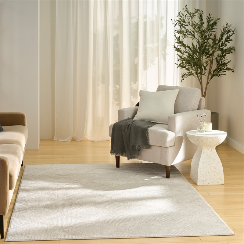 Nourison Serenity Home 4' x 6' Ivory Fabric Area Rug