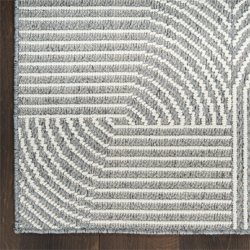 Nourison Textured Home 4' x 6' Charcoal Ivory Fabric Area Rug
