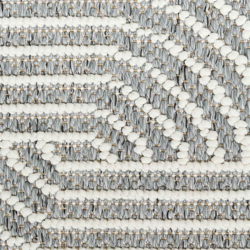 Nourison Textured Home 4' x 6' Charcoal Ivory Fabric Area Rug