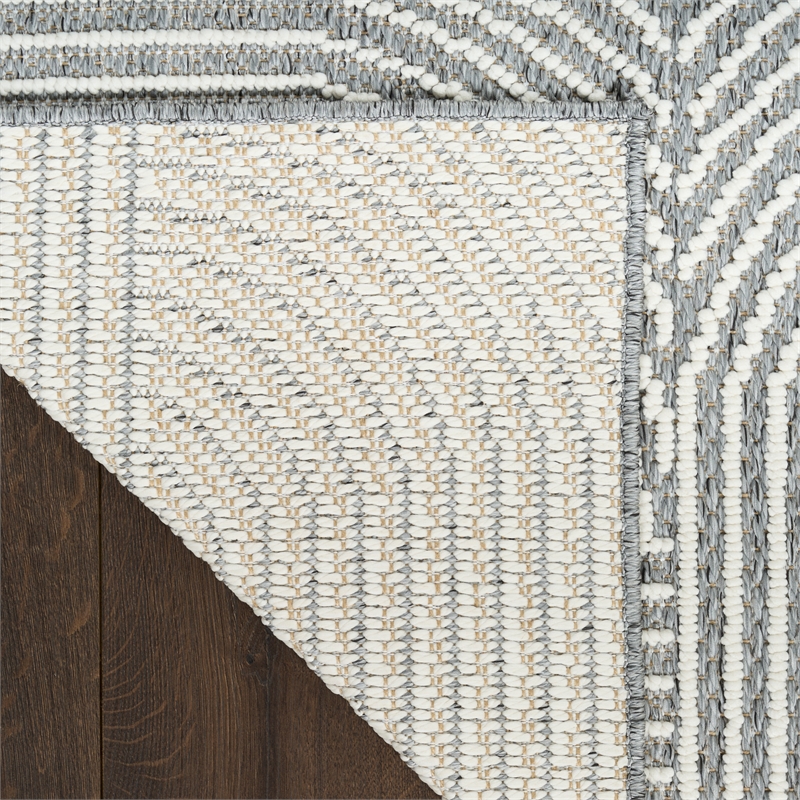Nourison Textured Home 4' x 6' Charcoal Ivory Fabric Area Rug