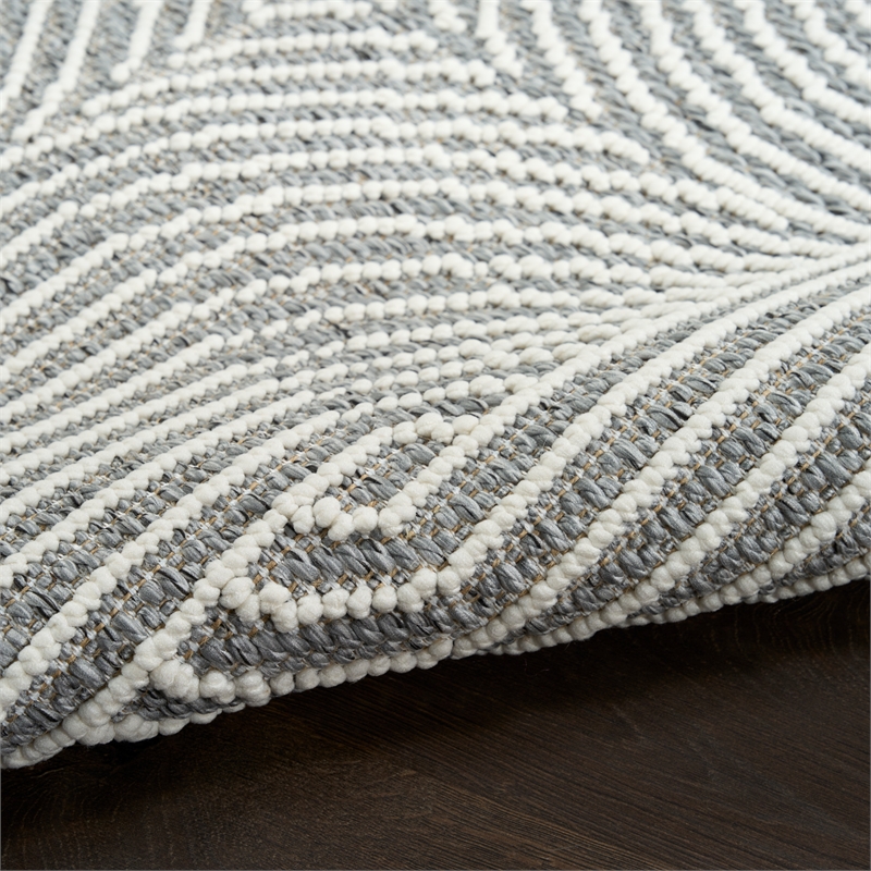 Nourison Textured Home 4' x 6' Charcoal Ivory Fabric Area Rug