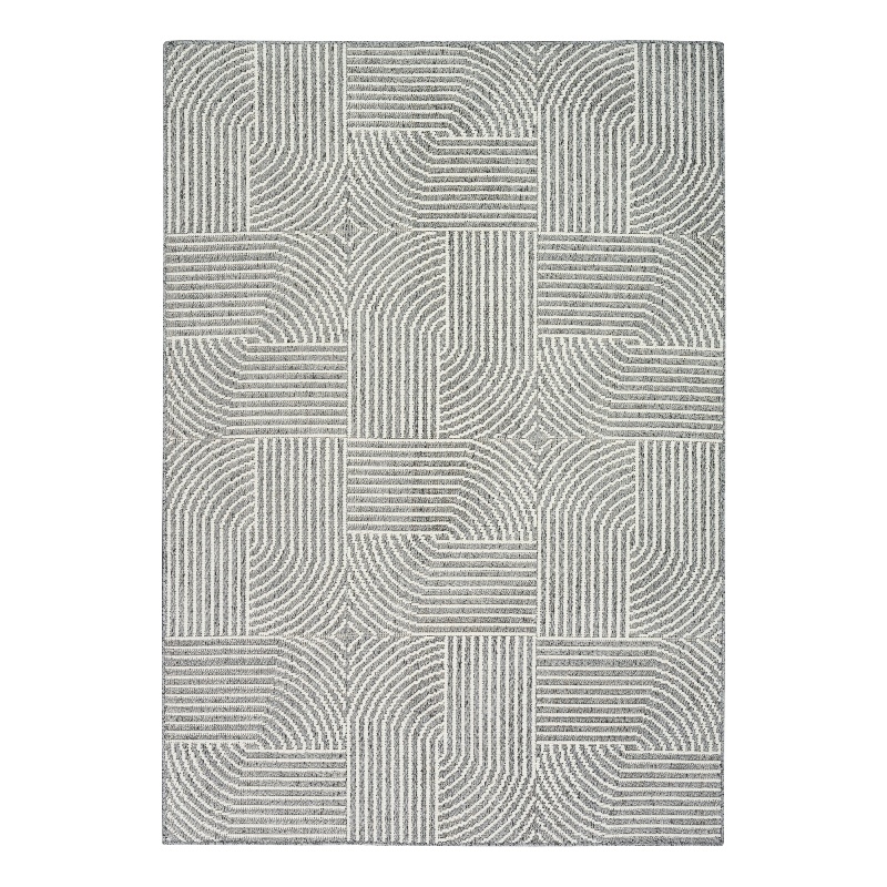 Nourison Textured Home 4' x 6' Charcoal Ivory Fabric Area Rug