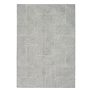 Nourison Textured Home 4' x 6' Charcoal Ivory Fabric Area Rug