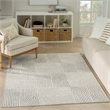 Nourison Textured Home 4' x 6' Gray Ivory Fabric Area Rug