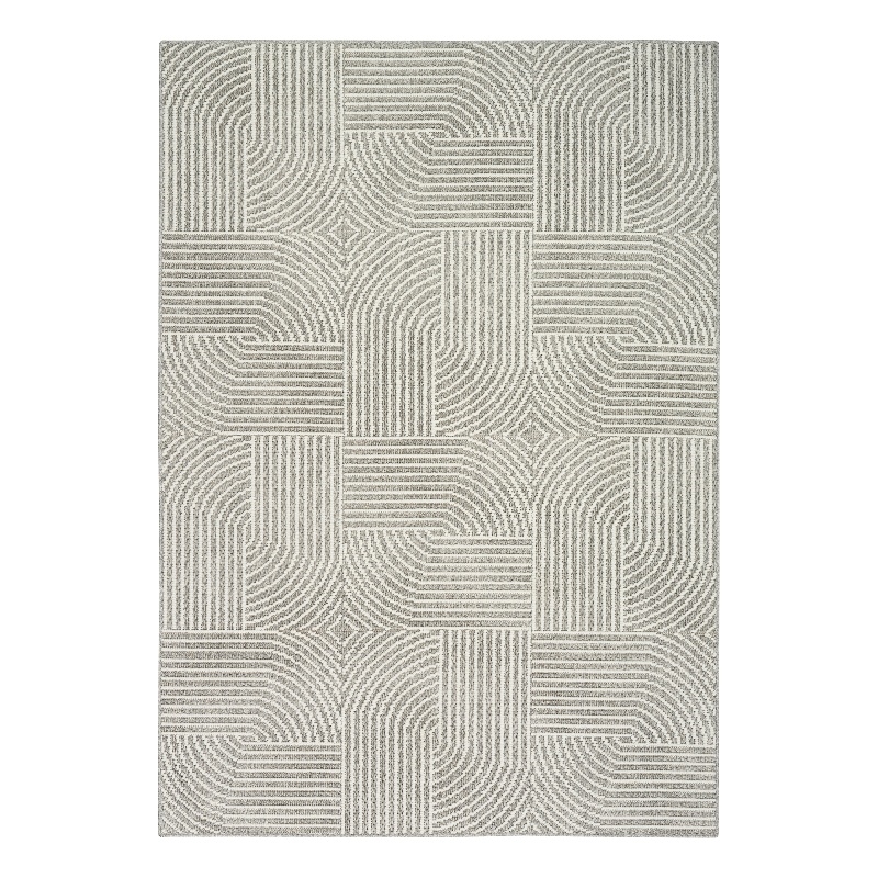 Nourison Textured Home 5' x 7' Gray Ivory Fabric Area Rug