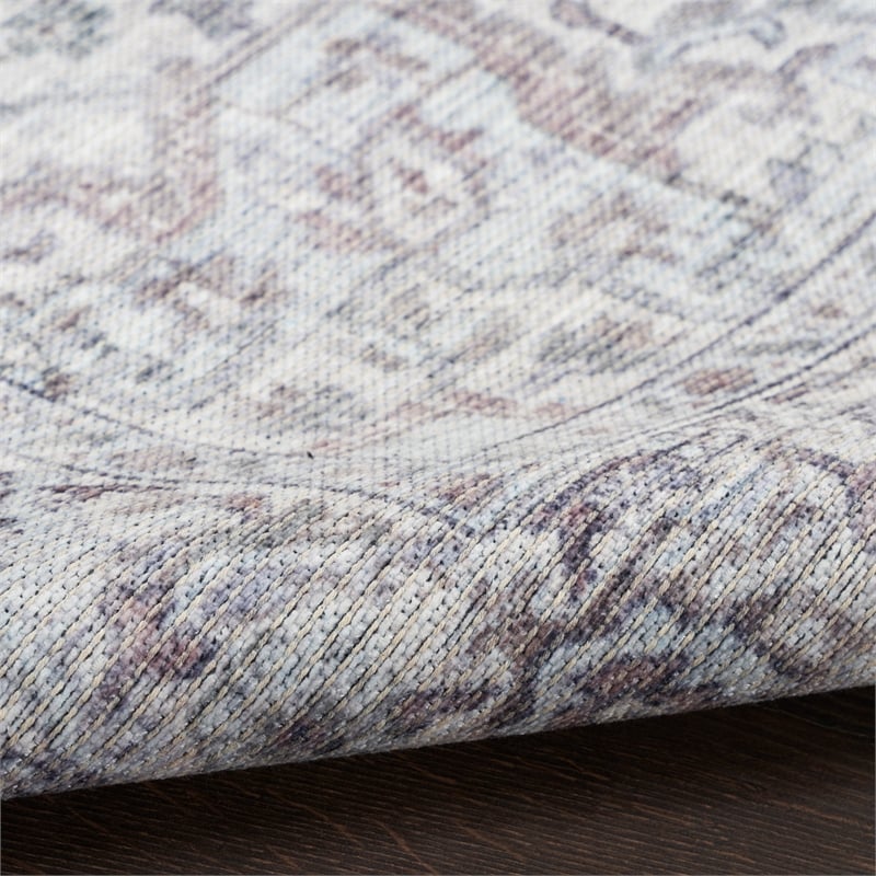Nourison New Concept Washables 3' x 5' Ivory Grey Vintage Indoor Rug
