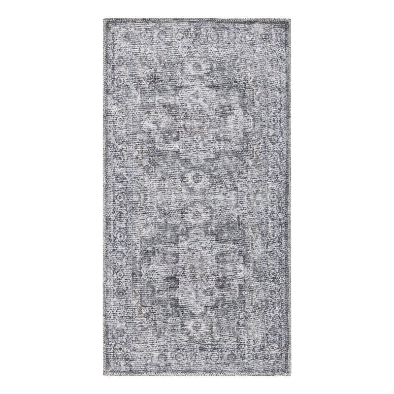 Nourison New Concept Washables 3' x 5' Ivory Grey Vintage Indoor Rug