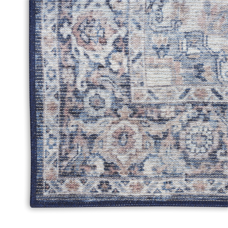 Nourison New Concept Washables 10' x 14' Ivory Navy Vintage Indoor Rug