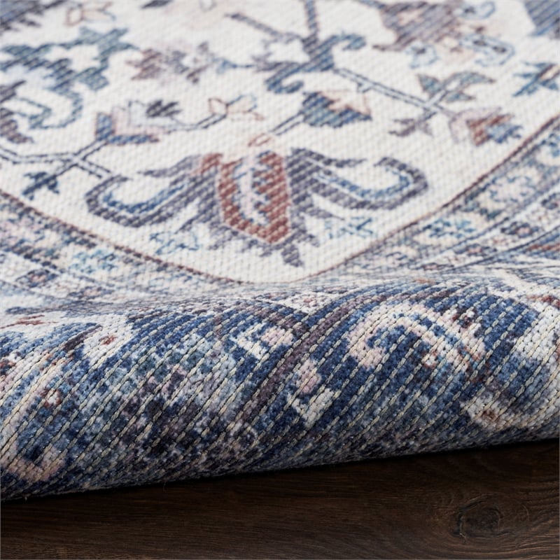 Nourison New Concept Washables 10' x 14' Navy Ivory Vintage Indoor Rug