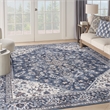 Nourison New Concept Washables 10' x 14' Navy Ivory Vintage Indoor Rug