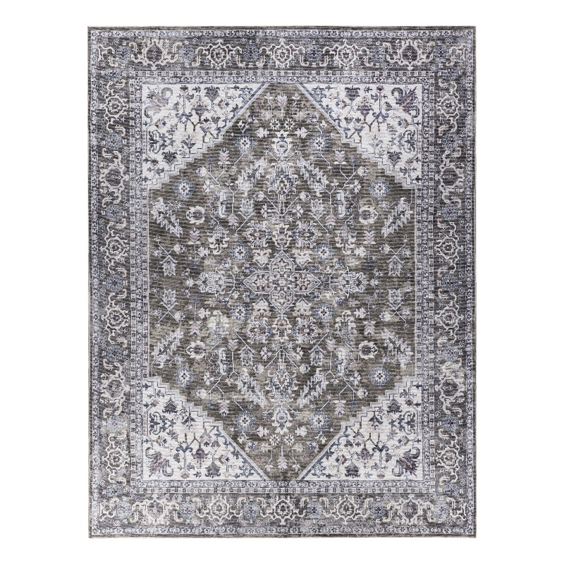 Nourison New Concept Washables 10' x 14' Olive Ivory Vintage Indoor Rug