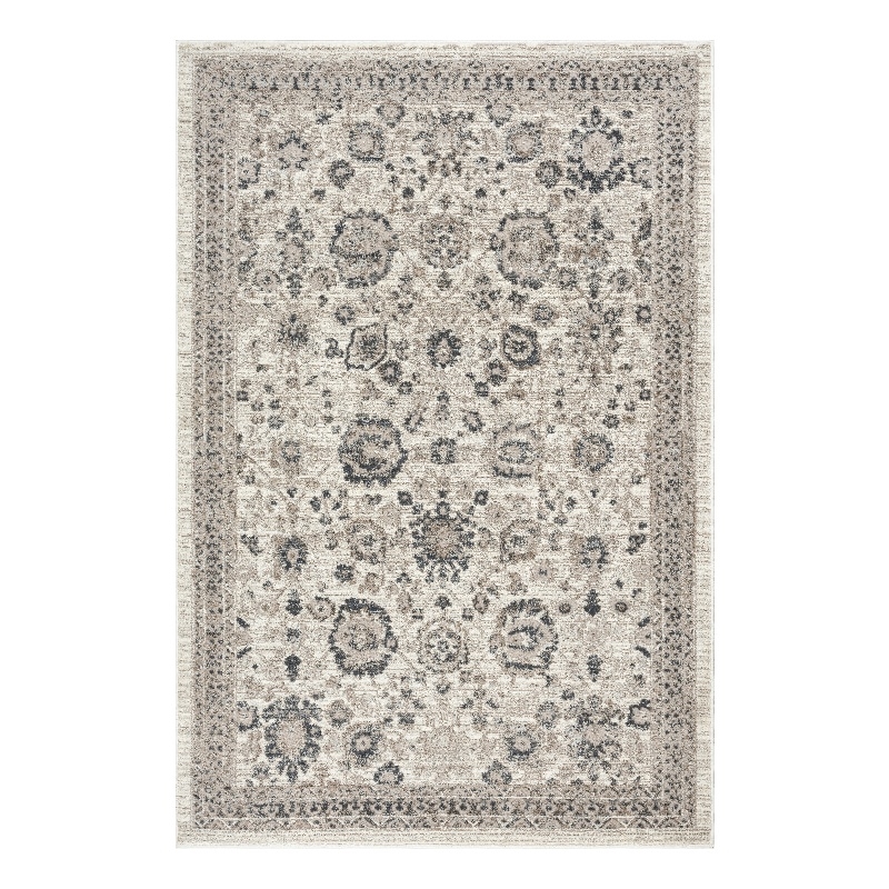 Nourison Renewed 4' x 6' Ivory Multi-Color Fabric Area Rug