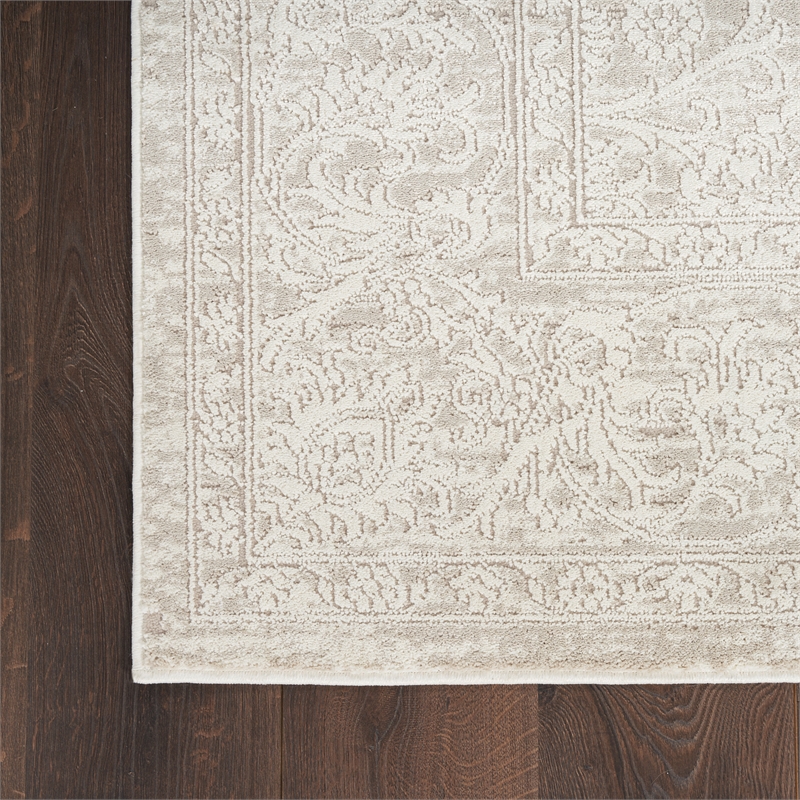 Nourison Renewed 5' x 7' Ivory Beige Fabric Area Rug