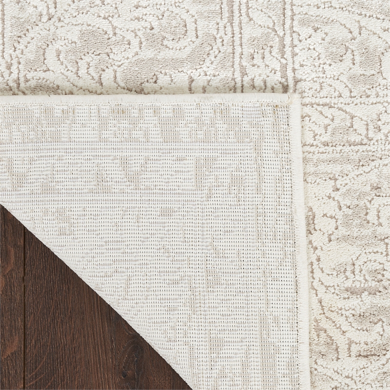 Nourison Renewed 5' x 7' Ivory Beige Fabric Area Rug