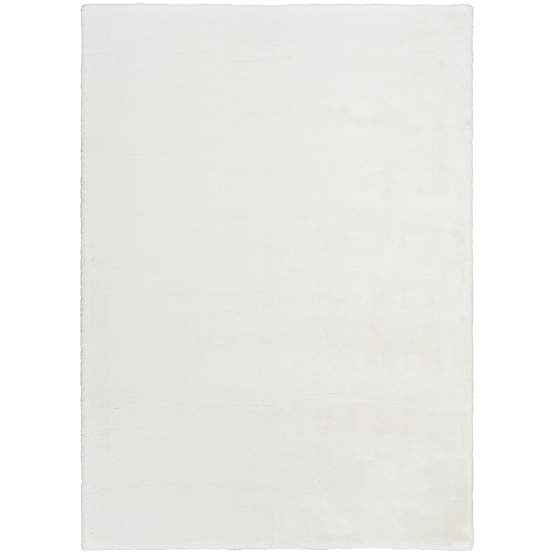 Nourison Home Soft Plush Rabbit Fur  8' x 10' White  Polyester Area Rug