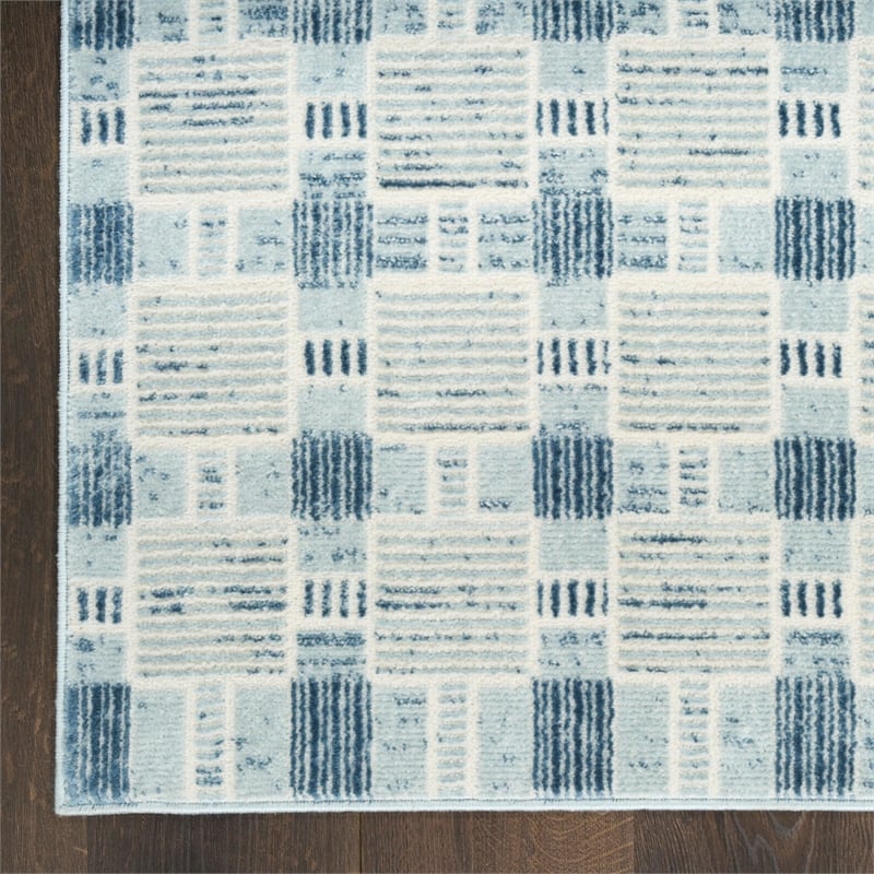 nourison home nordic 5' x 7' blue   area rug